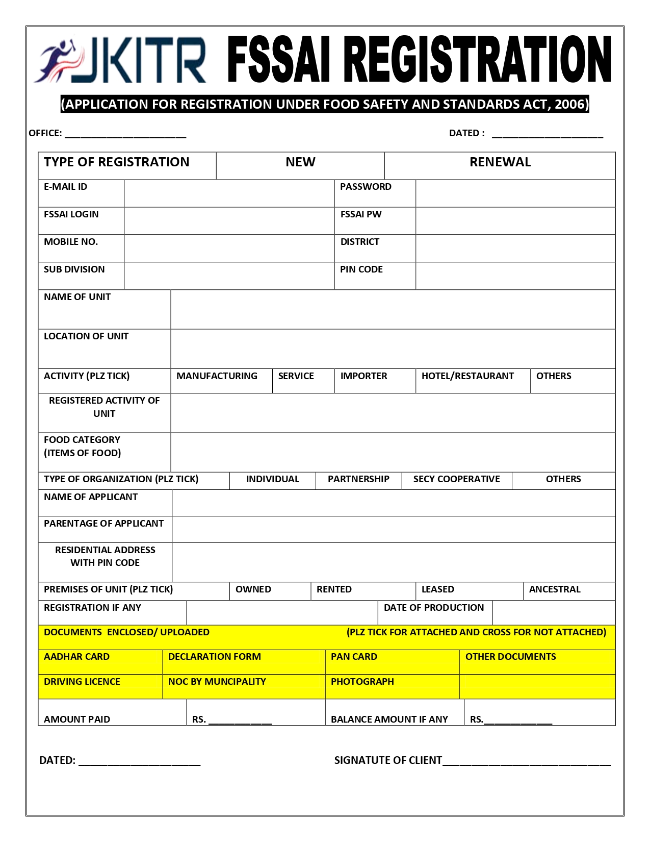 FSSAI REGISTRATION
